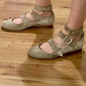 Vivienne Westwood Punk Gray Suede Roman 3 Straps Buckle Sandal Shoes